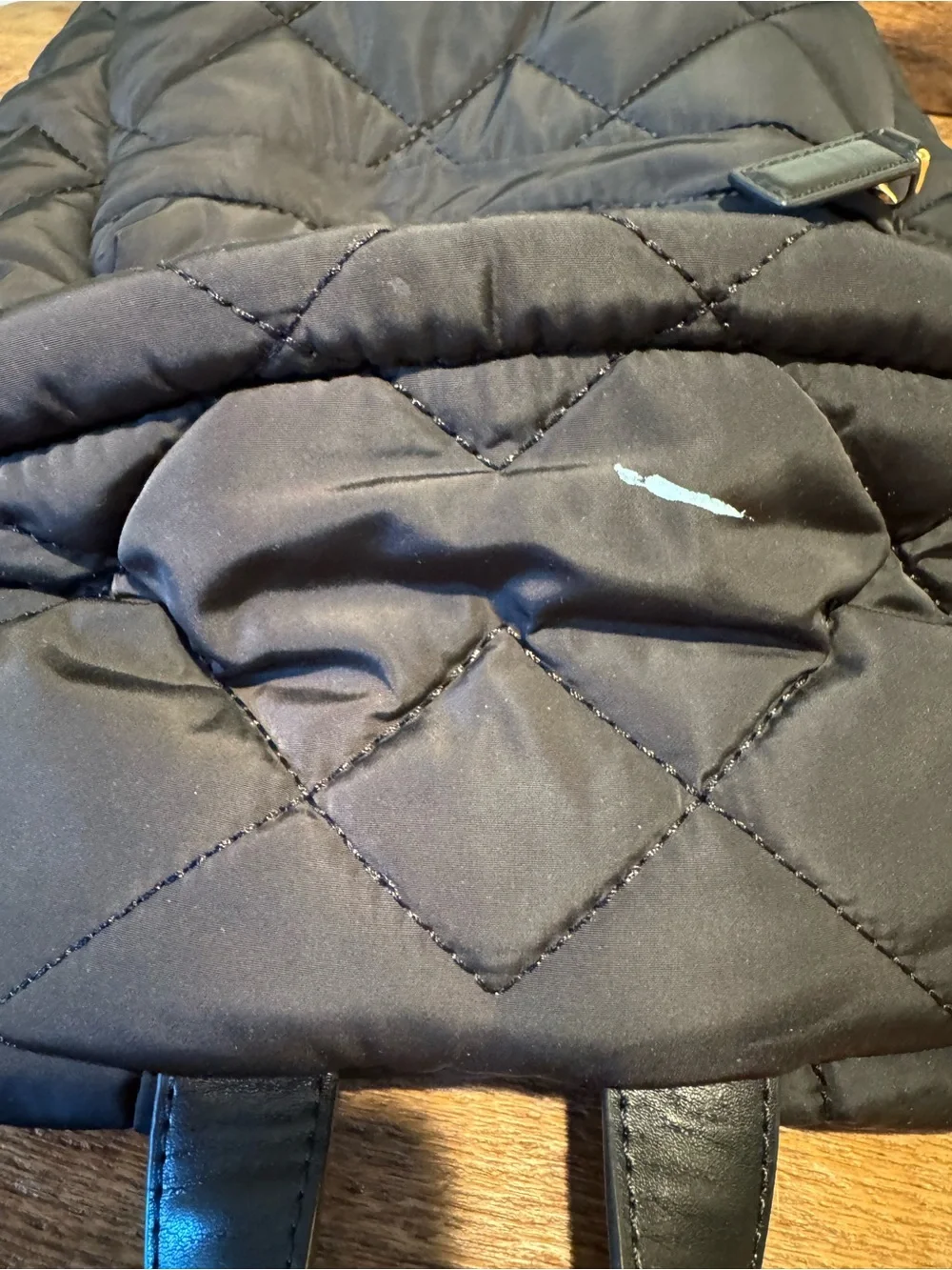 Marc Jacobs Black Quilted Nylon Backpack with Gold Plate